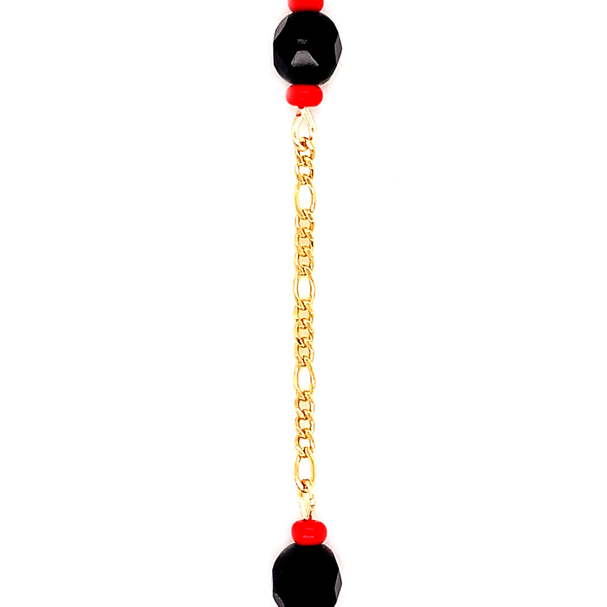 18" Azabache Figaro Necklace - Gold Filled