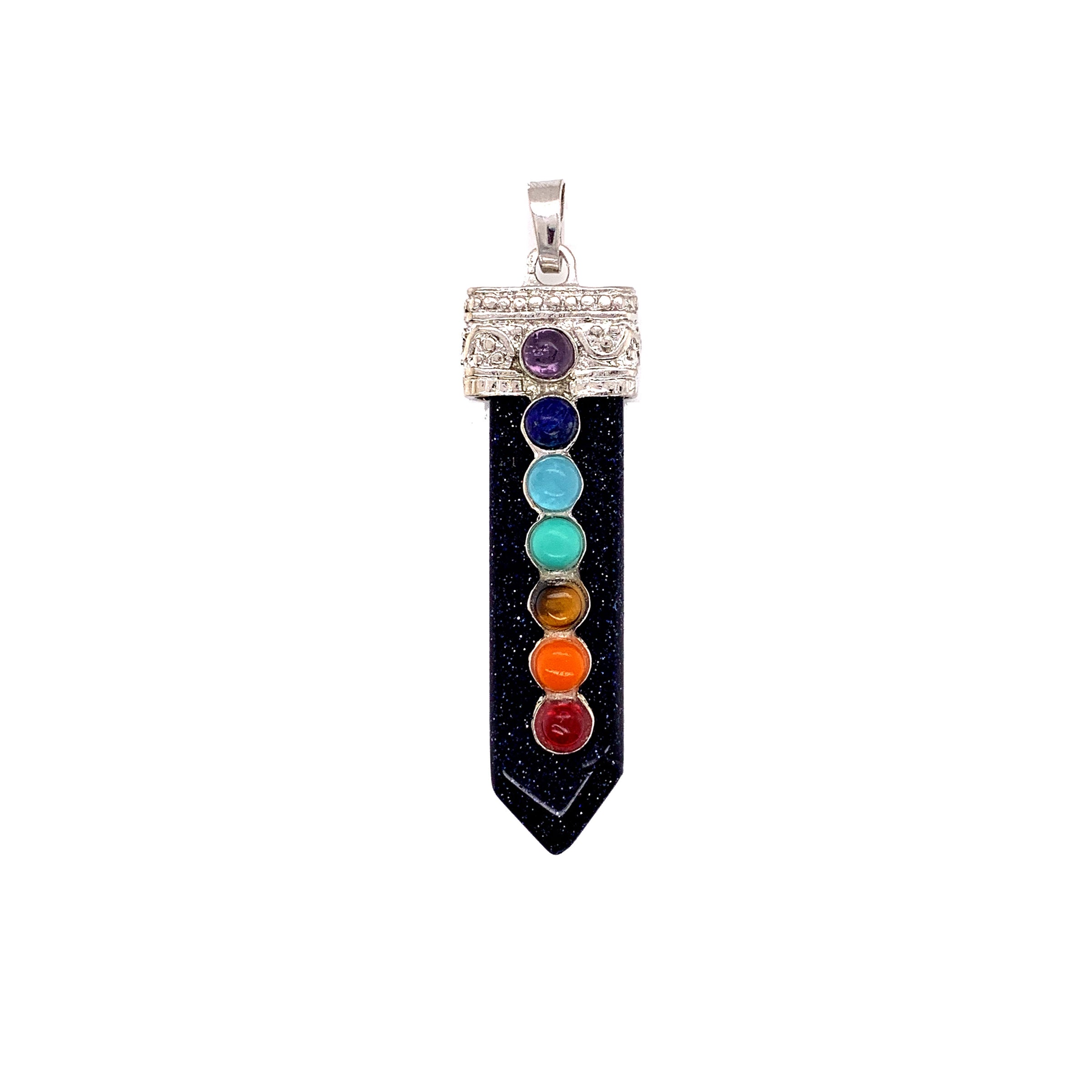 Navy Sandstone Chakra Pendant