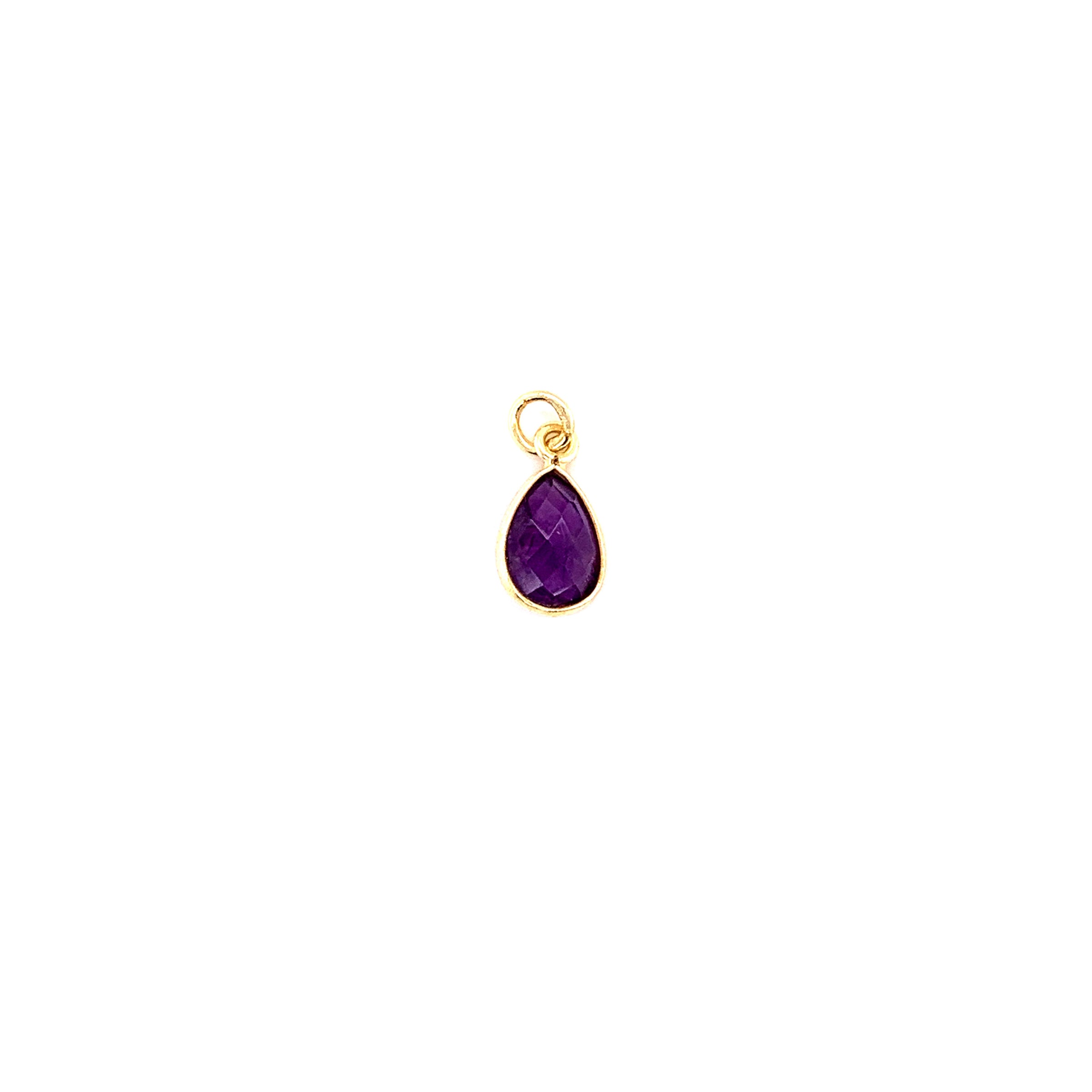 Teardrop Amethyst Pendant -Gold Plated
