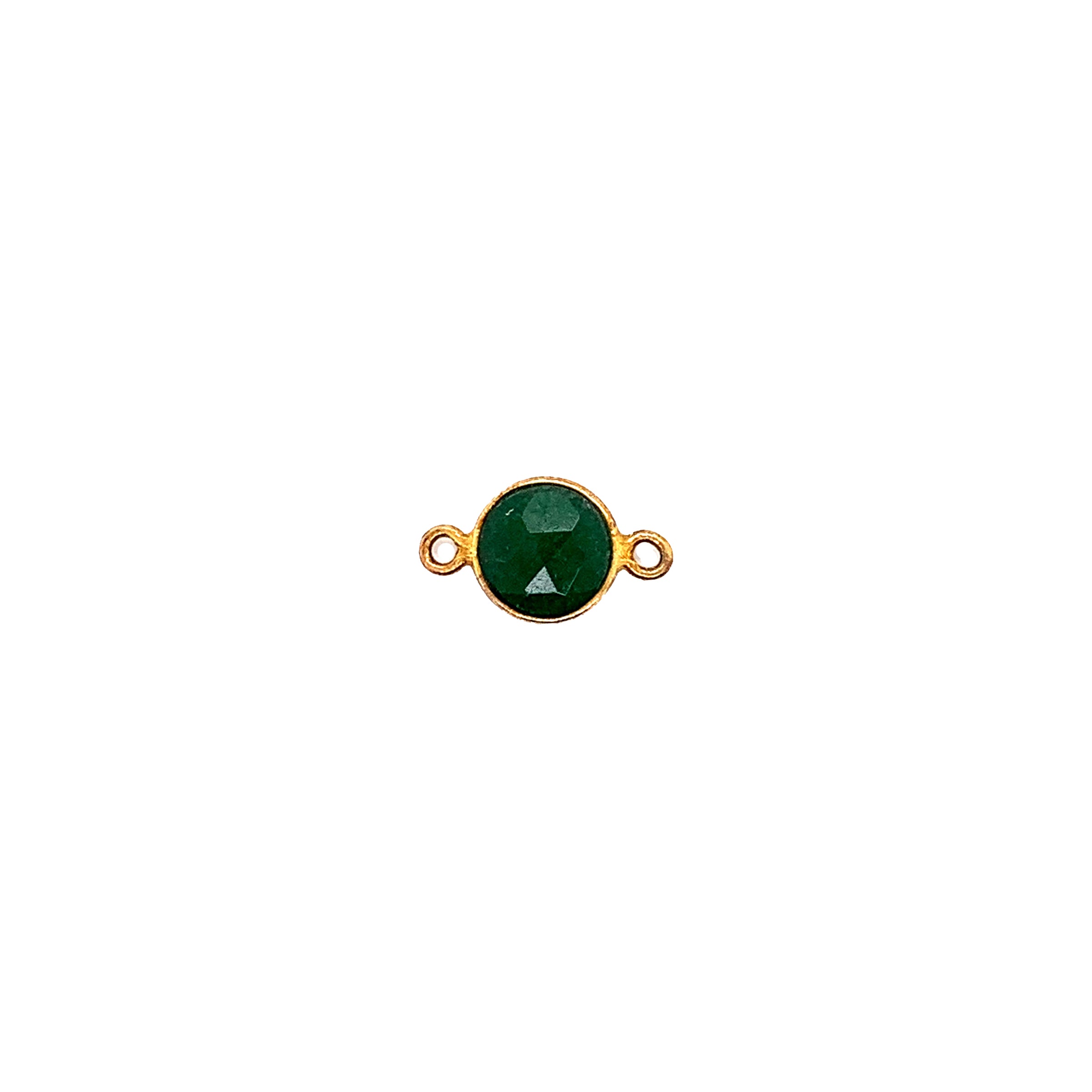 Emerald Vermeil Connector - Faceted