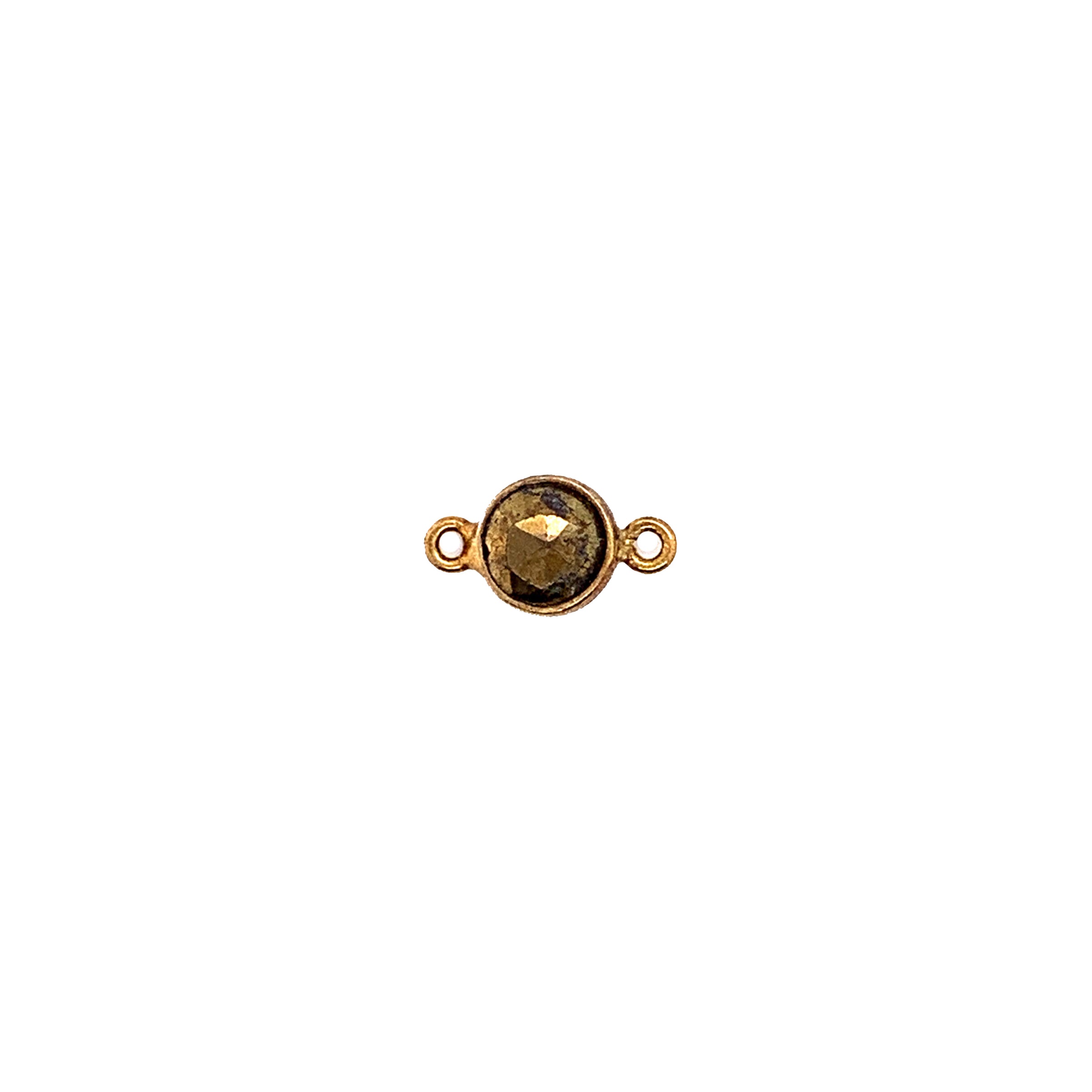Pyrite Vermeil Connector - Faceted