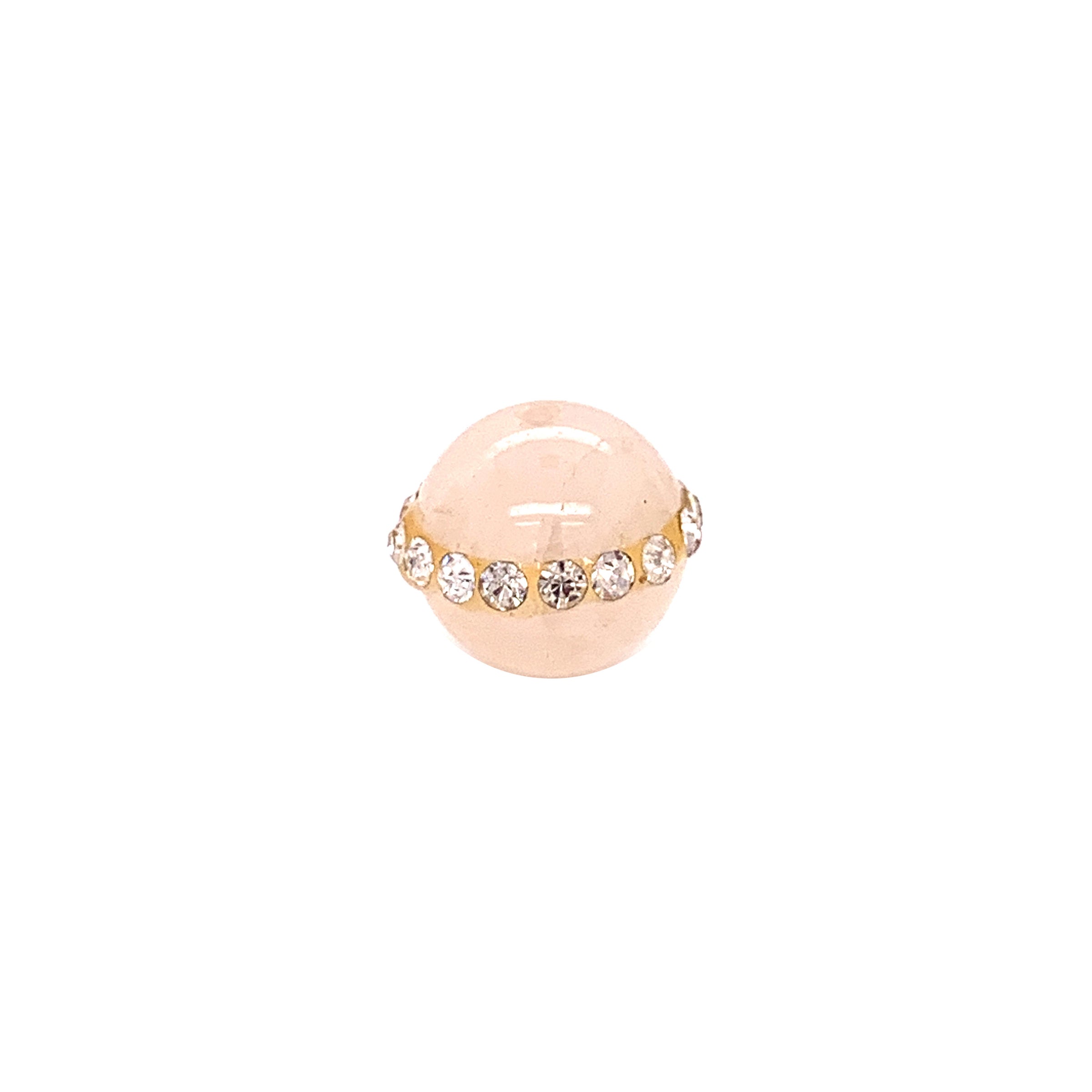 10mm Rose Quartz with Rhinestone Bead