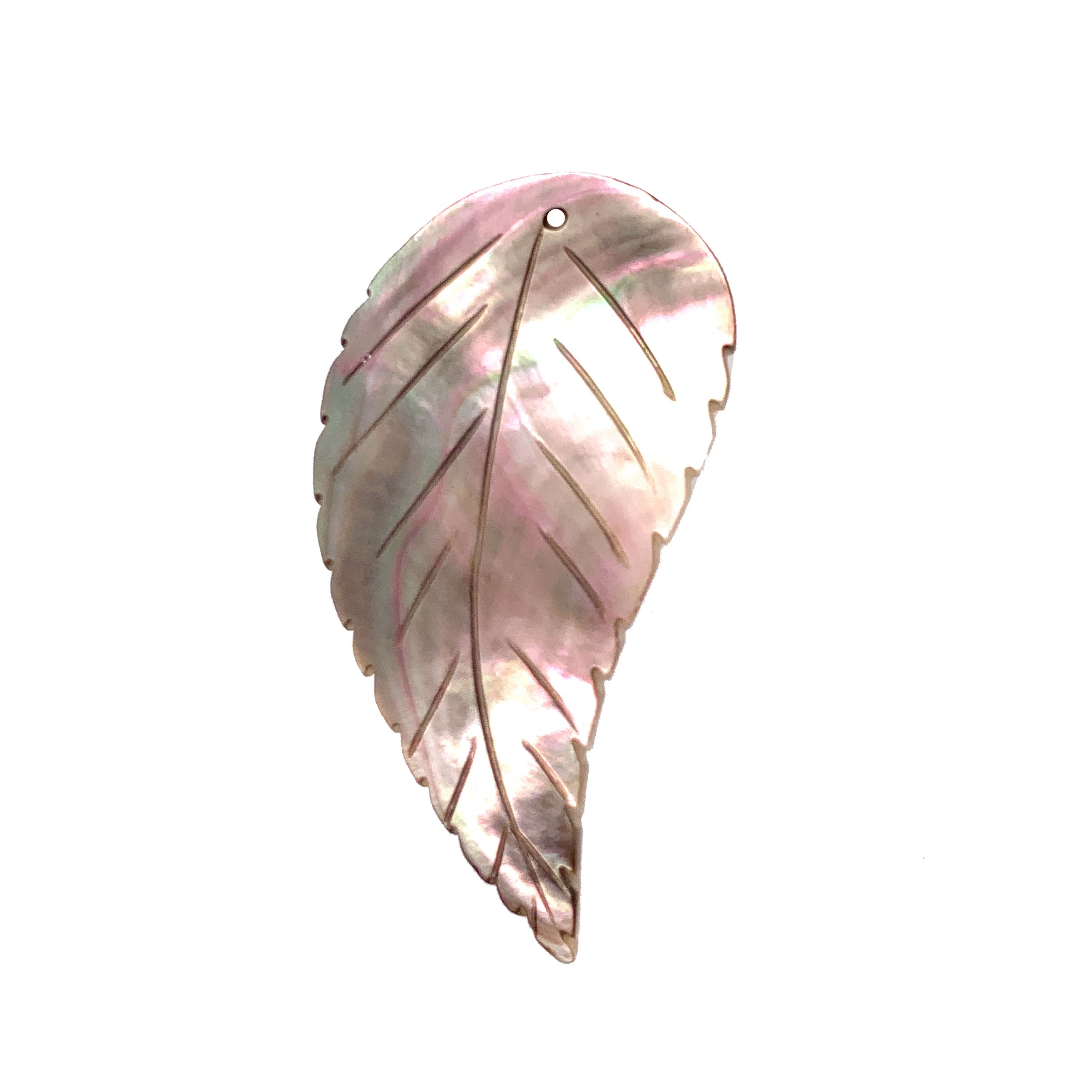 Leaf Natural Black Shell Pendants