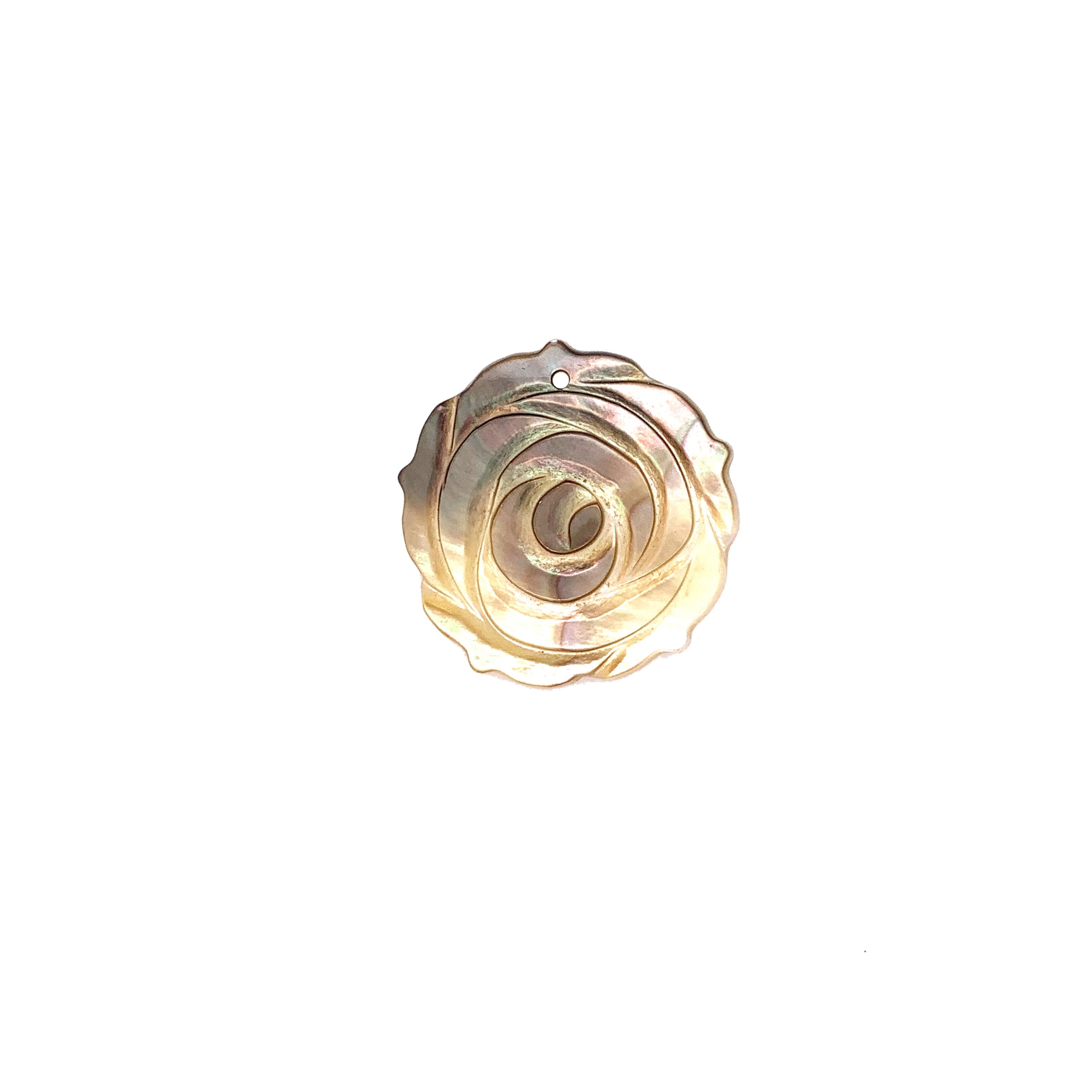 Rose Natural Black Shell Pendants