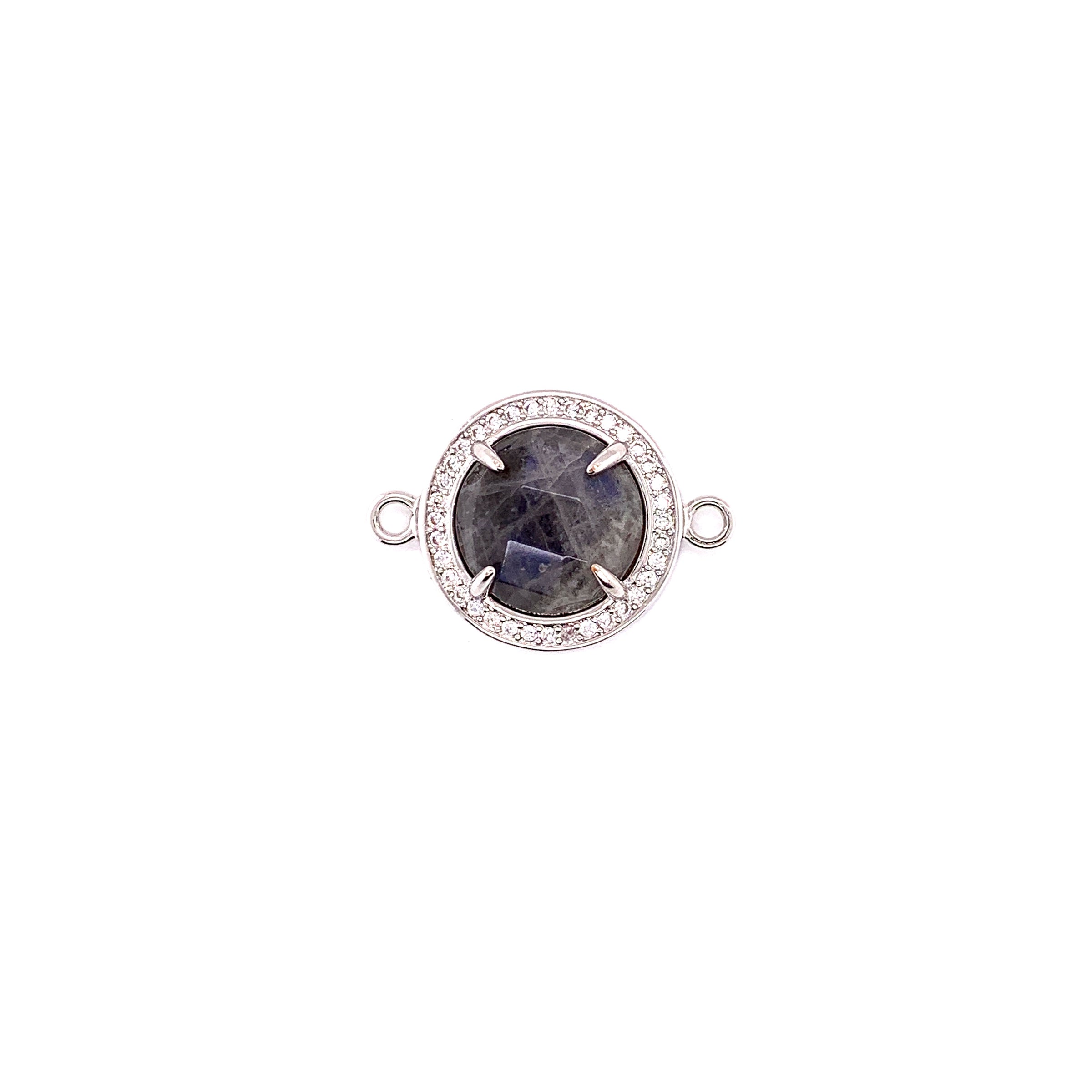 Labradorite Stone Connector With Crystal