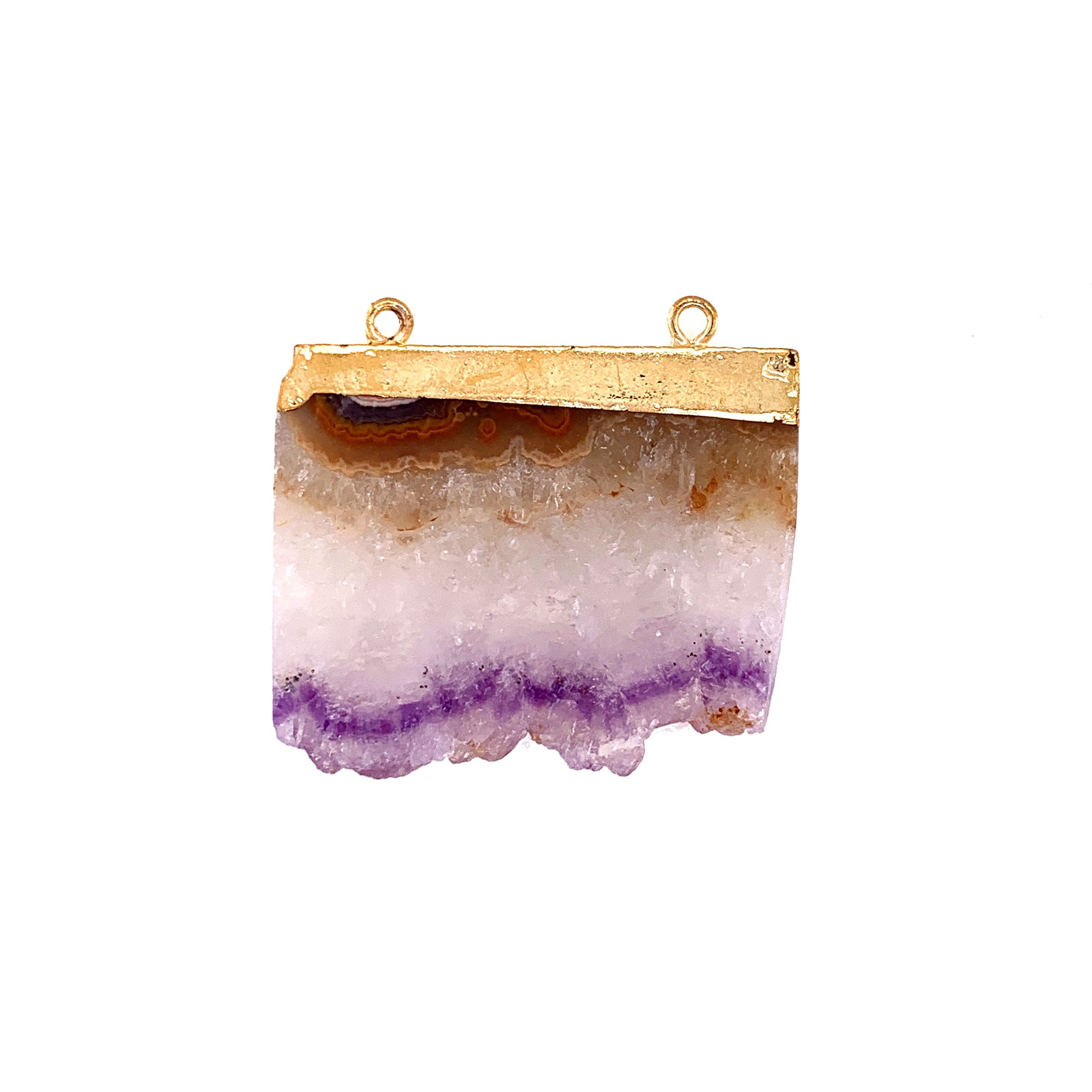 Amethyst Druzy Pendant - Gold Plated