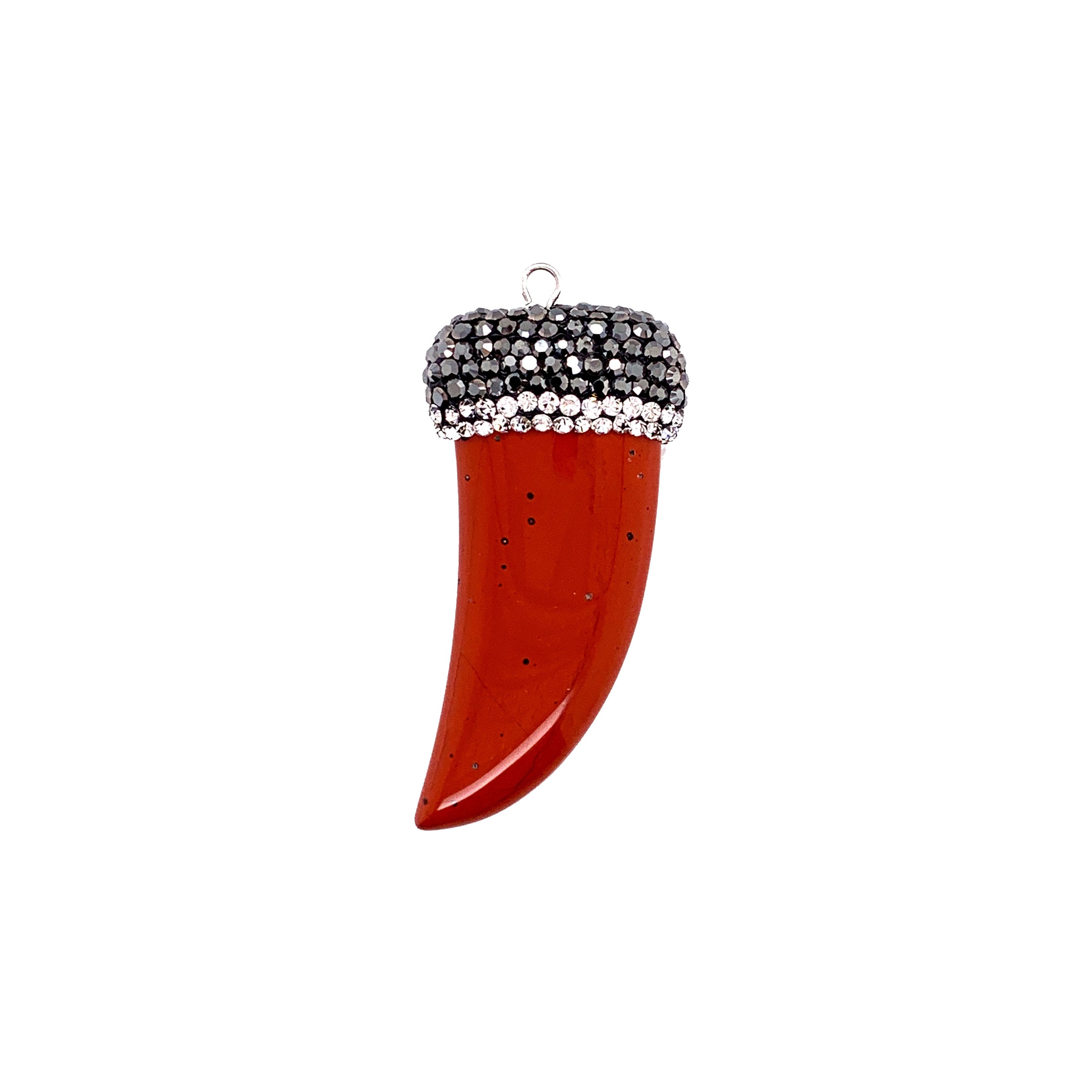 Red Stone Pendant with Crystal