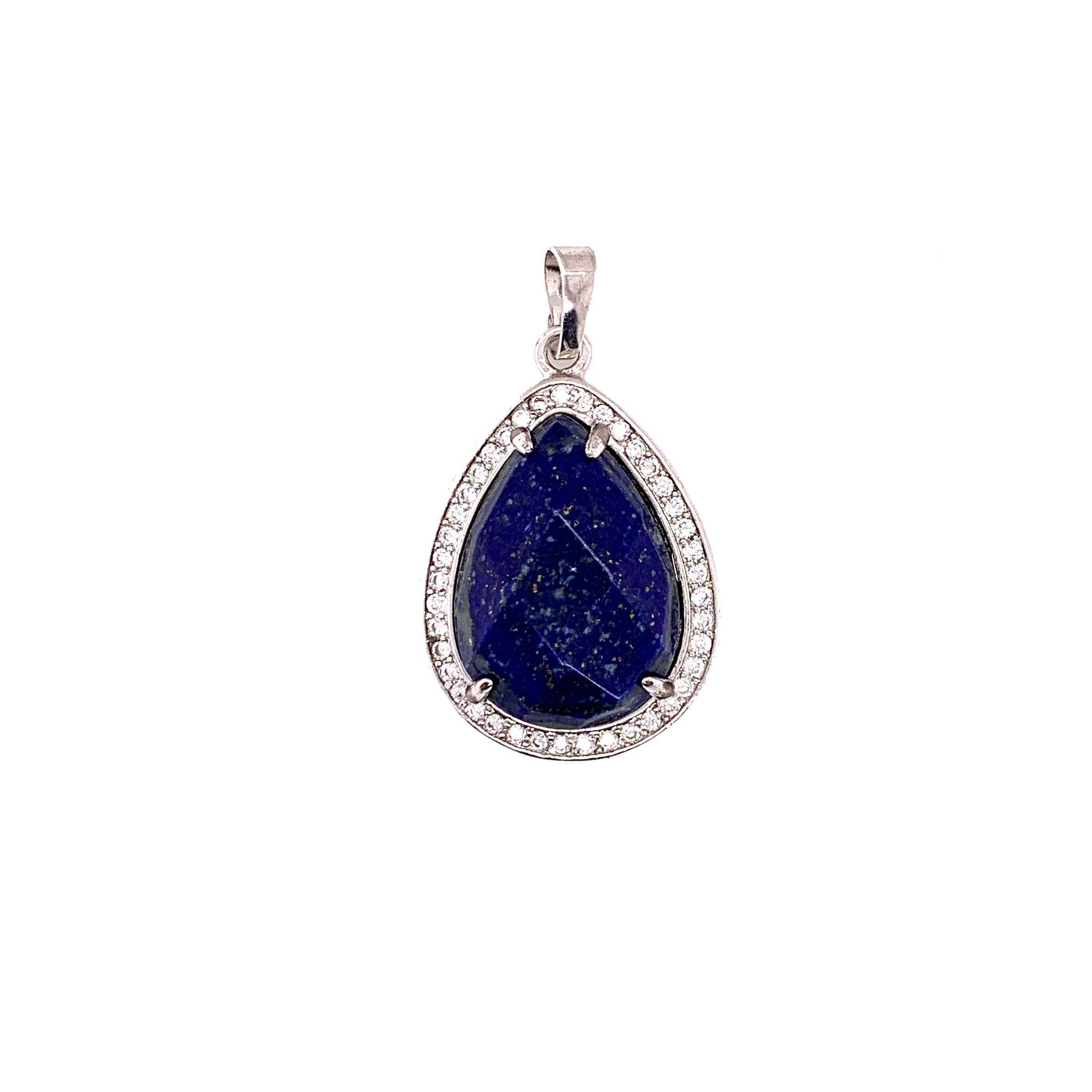 Lapis Stone Pendant With Crystal