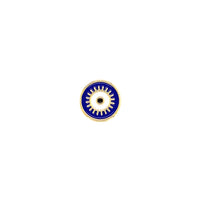 Navy Enamel Evil Eye Bead - Gold Plated