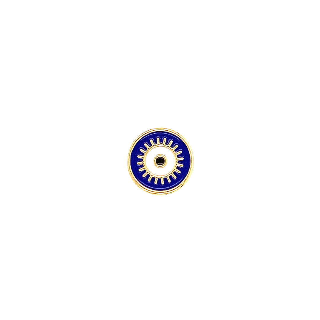 Navy Enamel Evil Eye Bead - Gold Plated