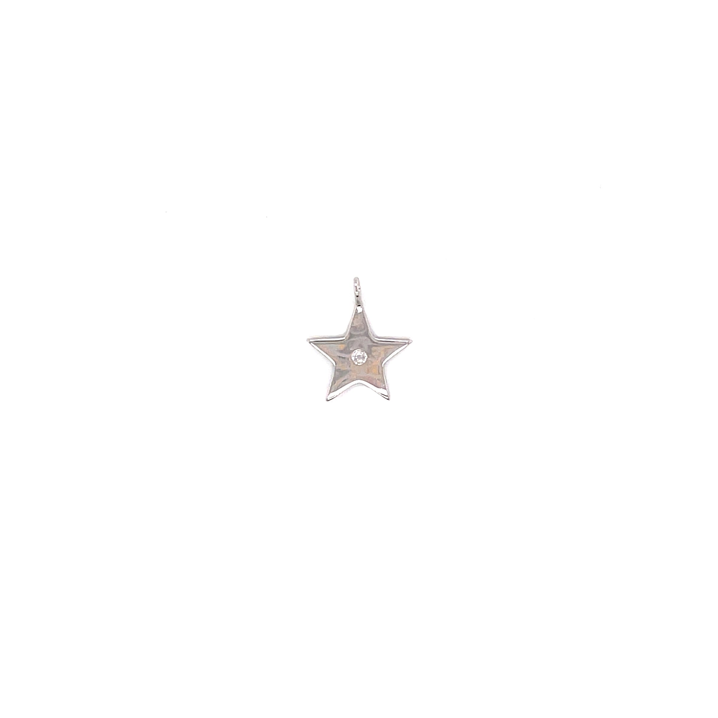 CZ Star Charm - Silver Plated