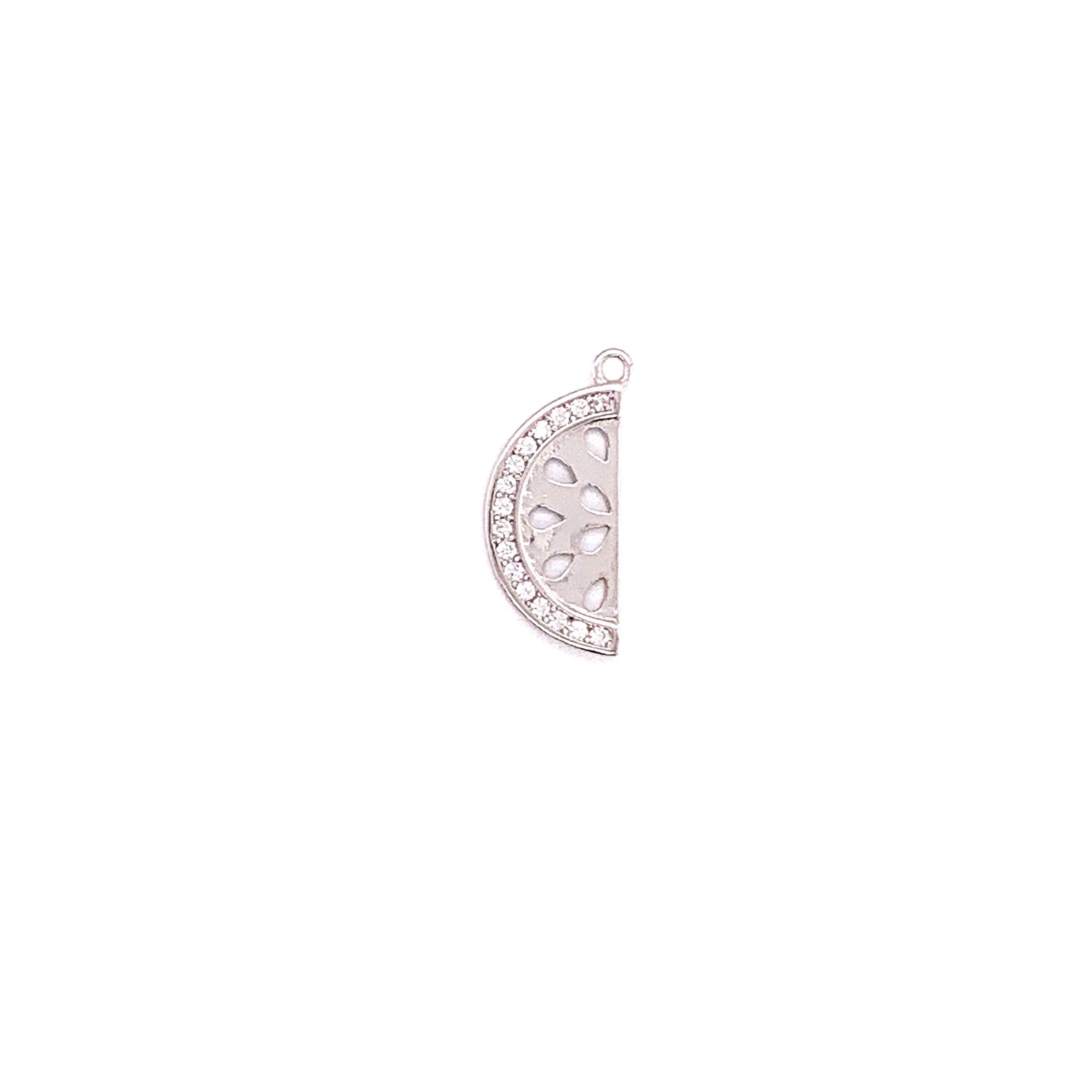 CZ Small Watermelon Charm - Silver