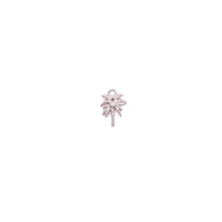 CZ Center Mini Palm Tree Charm - Silver
