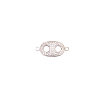 CZ Double Hole Connector - Silver