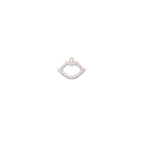 CZ Outlined Lips Charm - Silver