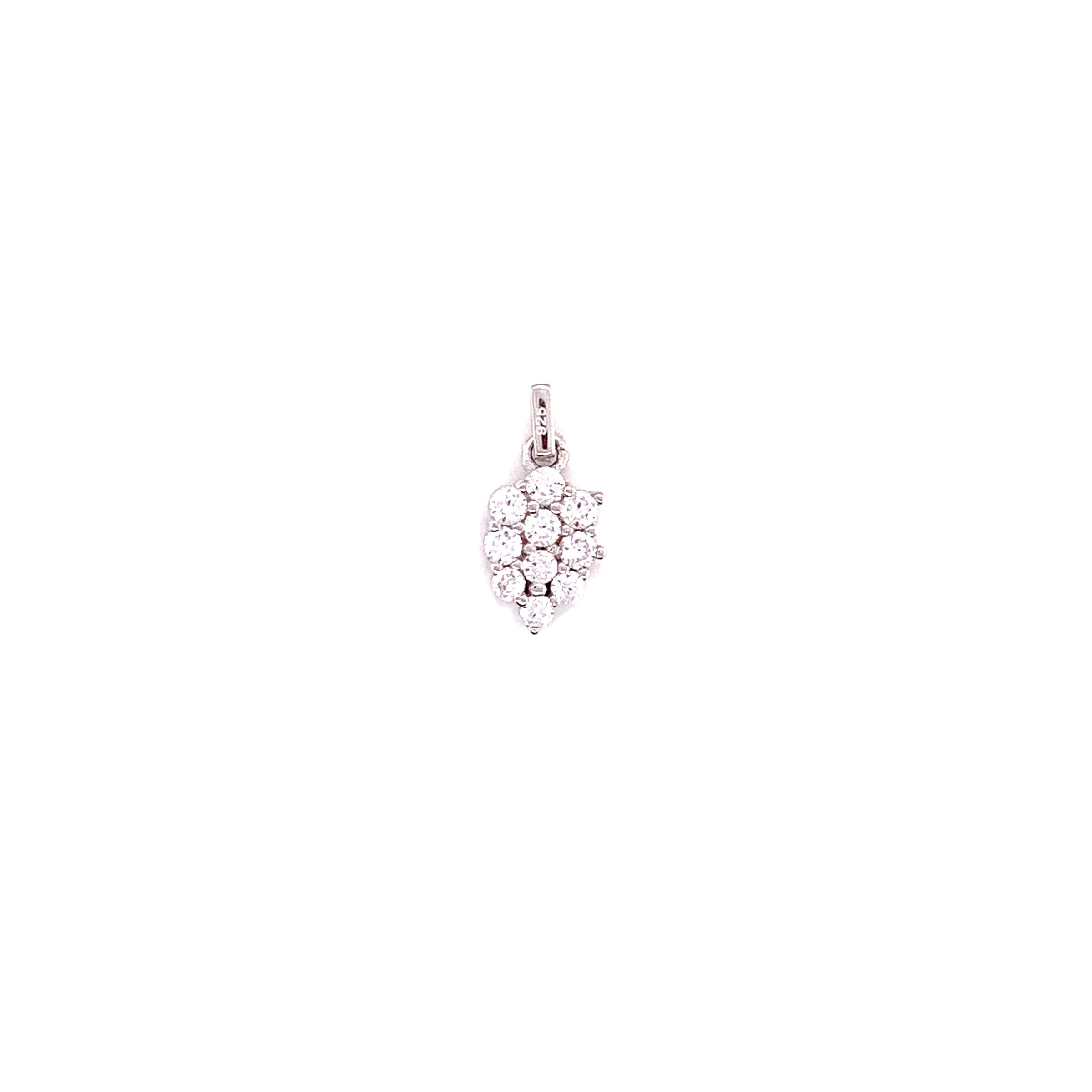 CZ Pear Shape Charm - Silver