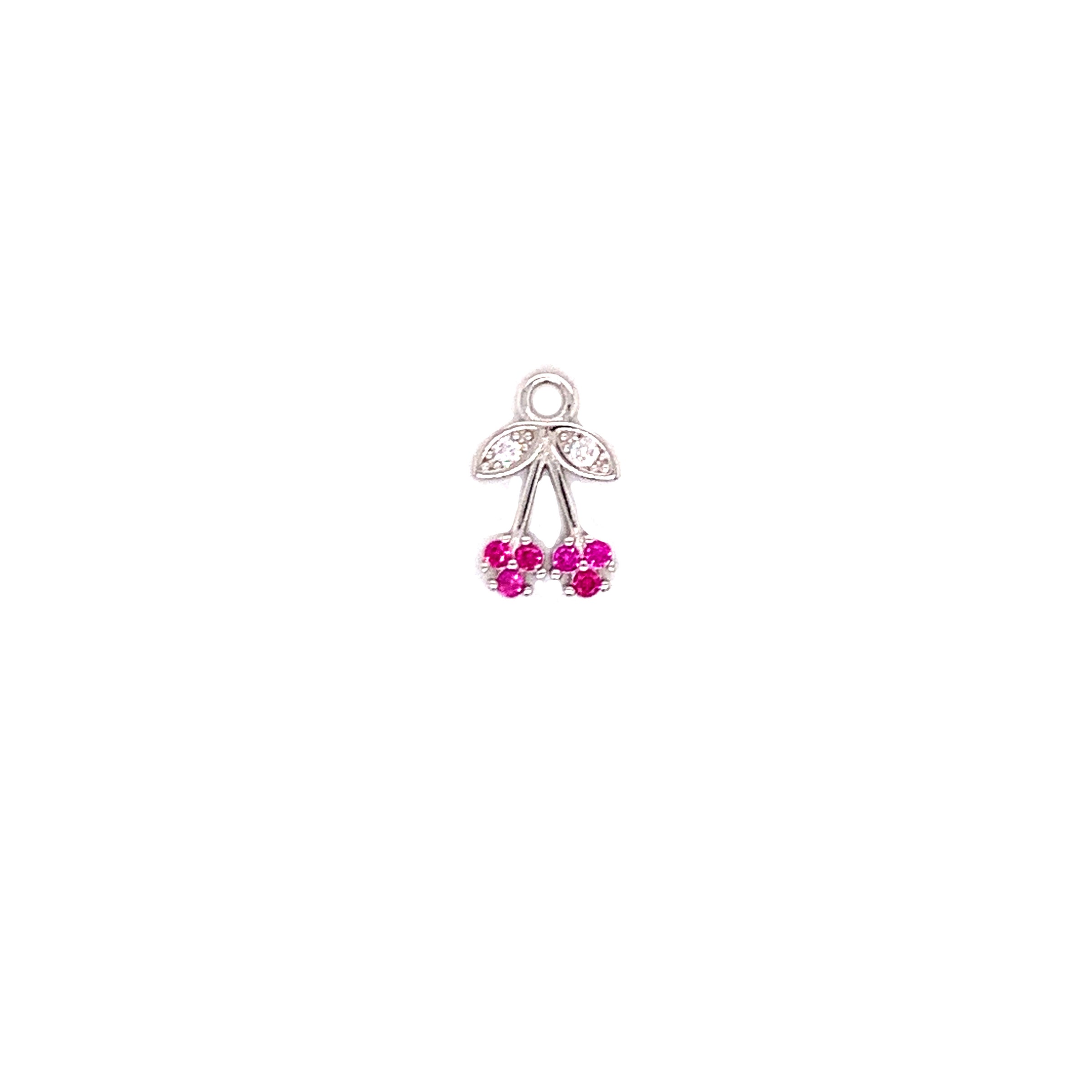 CZ Cherry Charm - Silver