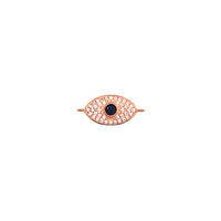 CZ 10mm Blue Center Evil Eye Connector - Rose Gold Plated