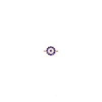 Blue CZ Circle Lucky Eye Connector - Rose Gold Plated