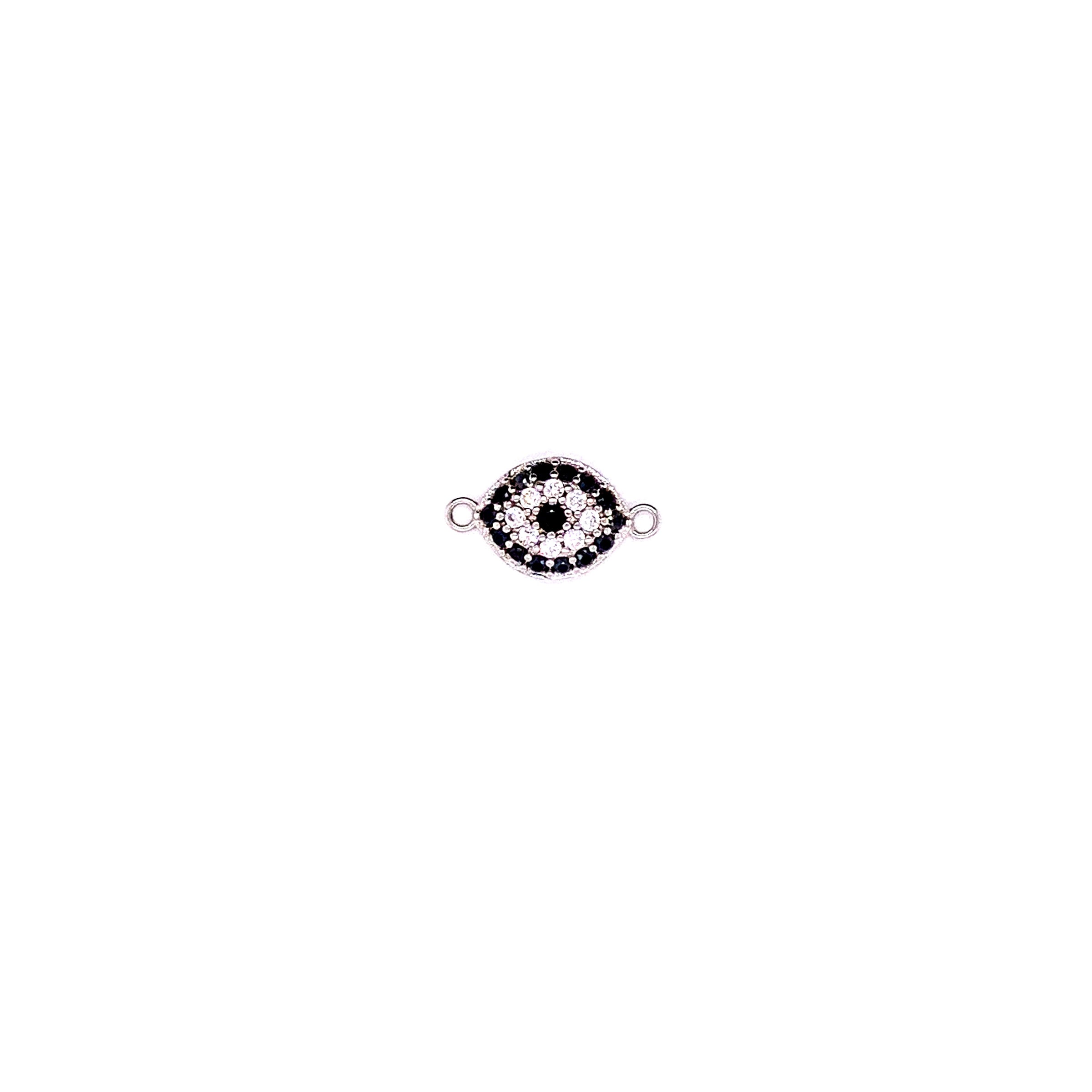 CZ Lucky Eye Connector - Silver