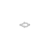 CZ Small Hamsa Connector - Silver