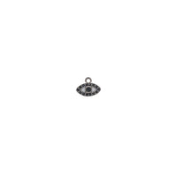 CZ Evil Eye Hanging Charm - Black Rhodium Plated