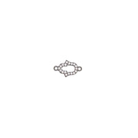 CZ Small Hamsa Connector - Black Rhodium Plated