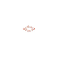 CZ Small Hamsa Connector - Rose Gold Plated