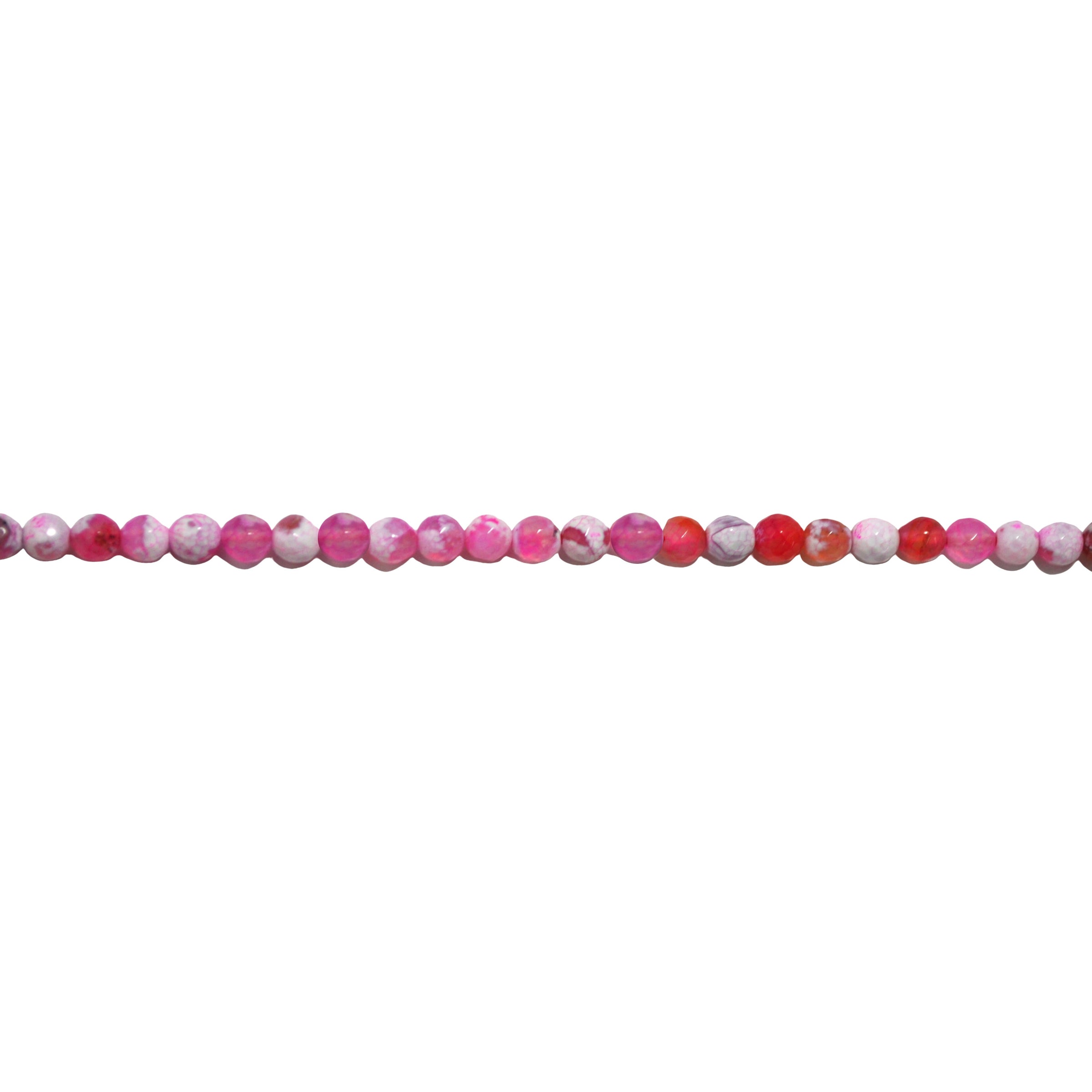 Fuchsia & Red Fire Agate 6mm - Faceted